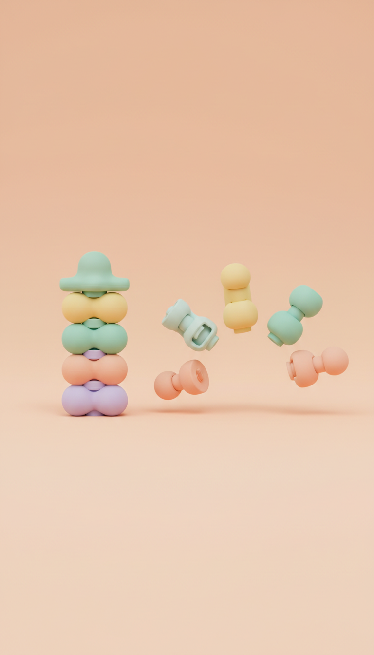 Stackable Silicone Sensory Toy Set